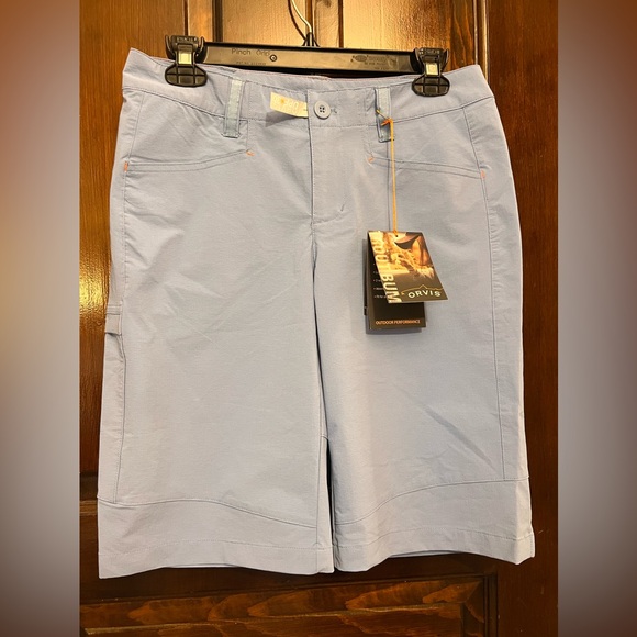 Orvis Women’s Trout Bum Shorts Size 4 Light Blue UPF 30 Blocks 97% Sun Outdoor - Picture 10 of 11